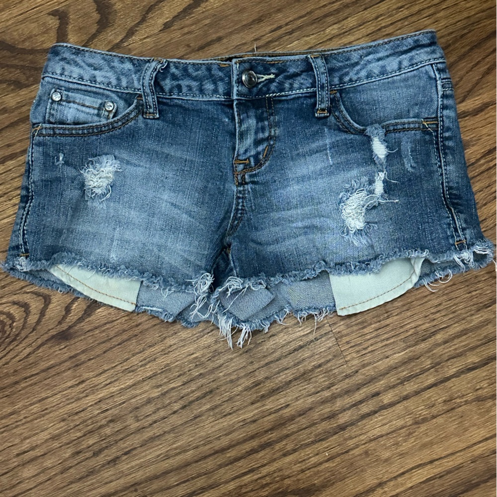 ZCO Women's Distressed Denim Cutoff Shorts - Blue